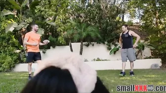 tiny latina teen stepdaughter fucked by dad and his friend