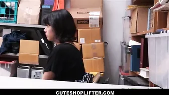 cute teen latina shoplifter rough fucked by security guard