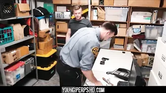 straight jock caught shoplifting fucked by gay security officer