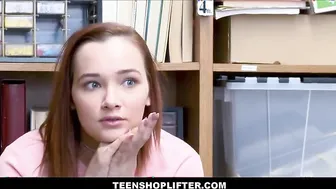 cute young redhead big ass shoplifter april reid caught and fucked by mall cop