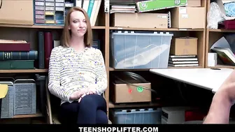 teen redhead katy kiss caught shoplifting at her dad and 039 s store and fucked by security