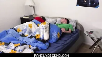 twink step s. and step dad having sex and twink cousin joins in for threesome