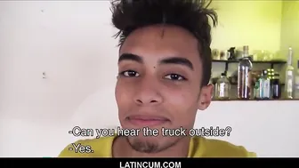 amateur latino twink with braces paid to have threesome with two straight guys