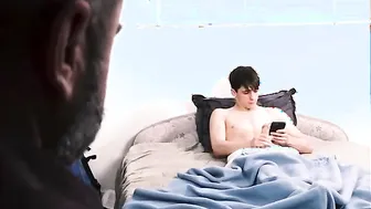 young stepson learns from bear stepdad how to fuck