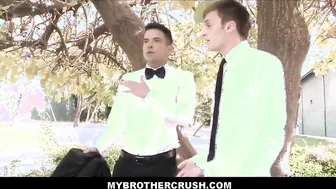 young jock straight step brother family sex with gay twink step brother before his wedding