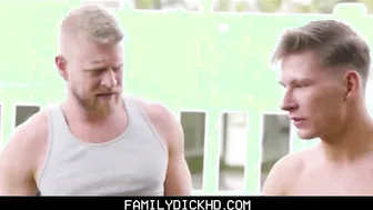 blonde twink boy step s. fucked by hunk step dad on family couch