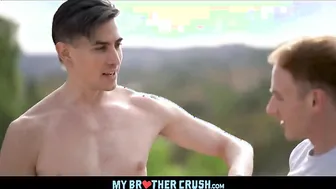 twink step brother family fucked by jock step brother jack hunter during post workout massage