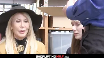 petite teen granddaughter samantha hayes and her grandma erica lauren caught shoplifting threesome with officer after deal