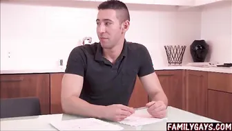 Big gay daddy teaches his sons sex
