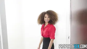 PropertySex - Sexy petite real estate agent gets fucked by handyman's big cock