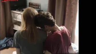 Mature stepmother masturbates young stepson