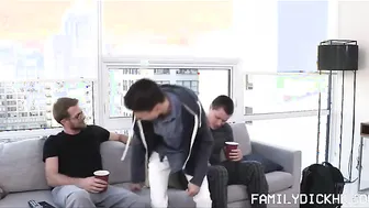 Horny Stepdad Threesome With Twink And Jock Stepson