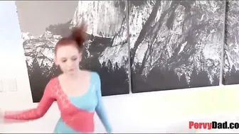 d. Splits and Daddy Rubs Clit!