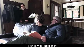 Hot Young Ripped Body Twink Threesome With His Dad And Grandpa