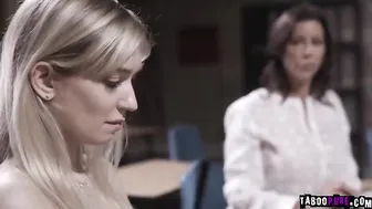Kendra James lusting for a hot student and demands sex from her and her mom too