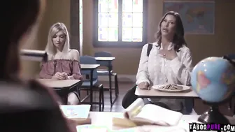 Student eating her horny teachers twat making her wet and more horny