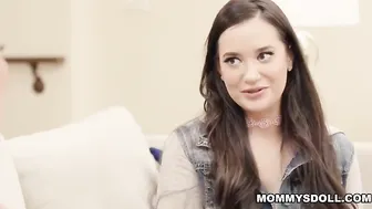 Reagan sinks to her knees and eats Gias tight pussy until Whitney walks in on them