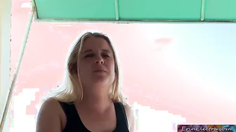 Stepmom on vacation by the ocean fucks stepson