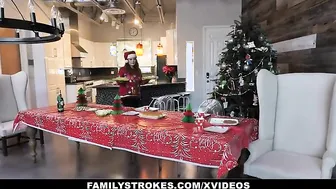 FamilyStrokes - Big Tits Stepmom (Summer Hart) And Cute StepDaughter (Charlotte Sins) Share Hardcore Sex For Christmas