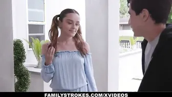 FamilyStrokes - Stepdad Spanks And Fucks His Pig Tailed Stepdaughter (Lily Glee)