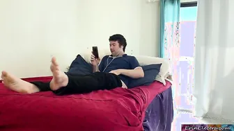 Voyeur stepmom fucks stepson after catching him masturbating