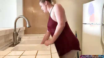 Stepmom stuck in the sink gets stepson's dick in her while trying to get free - Erin Electra