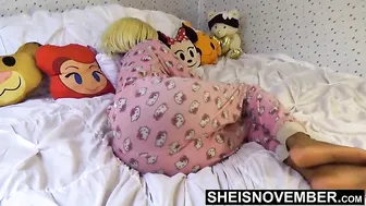 HD While His StepDaughter Slept.  Pervert Step Dad Sneaking Into Msnovember Bedroom While Her Mom Slept. For A Quick Jerk Session Playing With Her BlackAss & Blackpussy , And Point Of View blowjob On Sheisnovember
