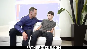 Daddy fingers and fucks his boy's tight twink asshole-FATHERDICKS.COM