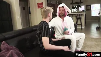 The old pervy dad slides his thick cock inside the s.’s ass raw, making him scream in aching pleasure