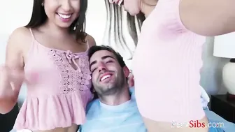 Twin Sisters Win Nerd Brother's Cock- Melissa Moore And Riley Reid