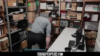 Straight Black Twink Caught Having Sex With Female In Changing Rooms Fucked By Gay Security Guard For Freedom