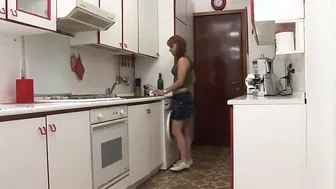 Old pig spies her daughter naked in the shower