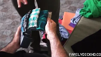 Young Twink Schoolboy Stepson And His Bear Stepdad Fuck During School Clothes Try On
