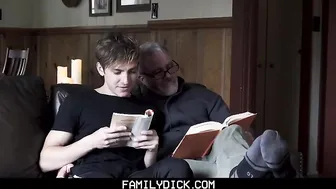 FamilyDick - Stepdad And StepGrandpa Spitroast A Horny Twink