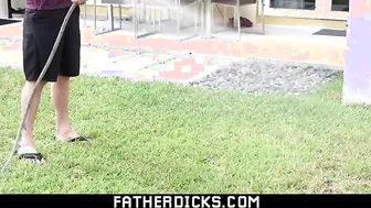 Tiny twink step son rides his step dad's cock in warm bath-FATHERDICKS.COM
