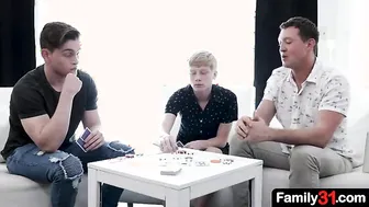 Family heated poker match: Whoever loses has to give up their hole to the other two!
