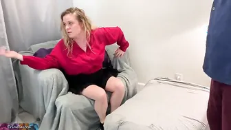 Stepson rubs and fucks stepmom after a hard day at work