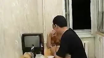 Charming blonde teen gets violently raped by her drunken father