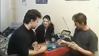 Curly brunette gets violently raped by her drunken friends