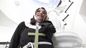 Slutty Teen Lesbian Fingering and Toying With Her Nun Stepsis Before 69ing