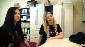 Brunette blonde and old man with big dick in hardcore threesome