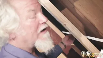 Old man puts his cock inside two hot teens