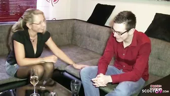 German Stepmom Help Huge Cock Virgin Boy with First Fuck