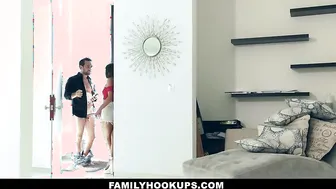 Family Hook Ups - Hot Stepsis Lets Stepbro Slip Through Backdoor