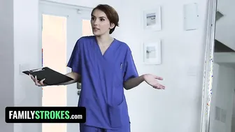 Nurse Step Sis Natalie Porkman Cures Step Brother By Gagging On His Big Boner - FamilyStrokes