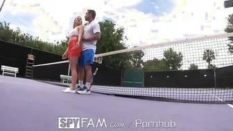 SPYFAM Step Bro Gives Step Sis Tennis Lessons & Big Dick