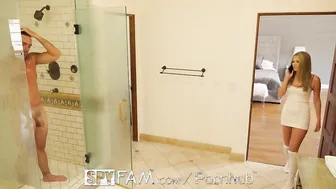 SPYFAM Sexy step daughter gives the fuck of his life