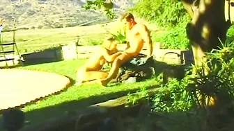 Fiesty Stepdaughter Outdoor Anal Pool Fuck With Dad