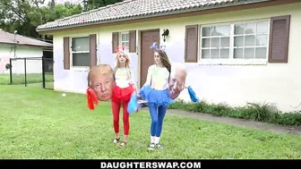 Teen Neighbors Swap & Fuck Dad To Vote Red & Blue