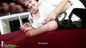 OldNannY Big Granny with natural big tits has sex